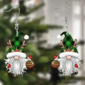 Charming Christmas Antler Dwarf Acrylic Earrings - Perfect Holidays Christmas